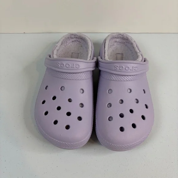 Crocs Classic Faux Fur Lined Clogs Lavender purple Mens size 7 Womens 9 slippers - Picture 4 of 9